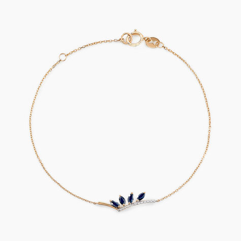 Bracelet Navette Or Jaune Saphir Diamant - Bracelets Femme | Histoire d&rsquo;Or