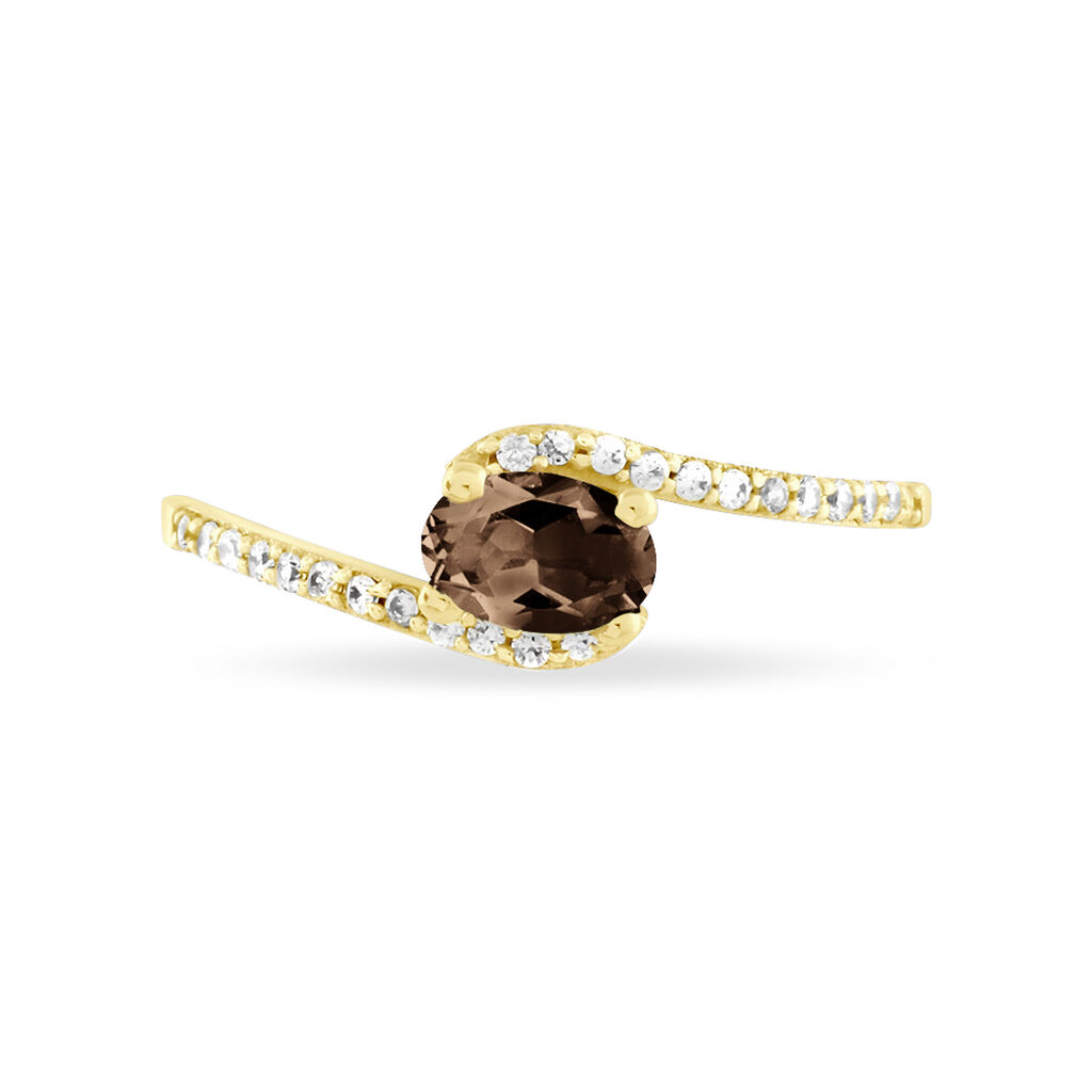 Bague Loriane Or Jaune Quartz Et Oxyde De Zirconium - Bagues solitaires Femme | Histoire d’Or