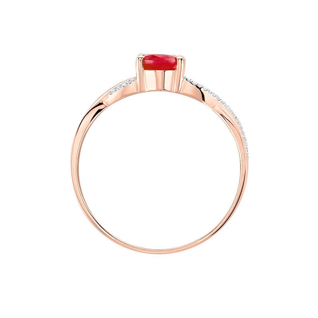 Bague Candice Or Rose Rubis - Bagues solitaires Femme | Histoire d’Or