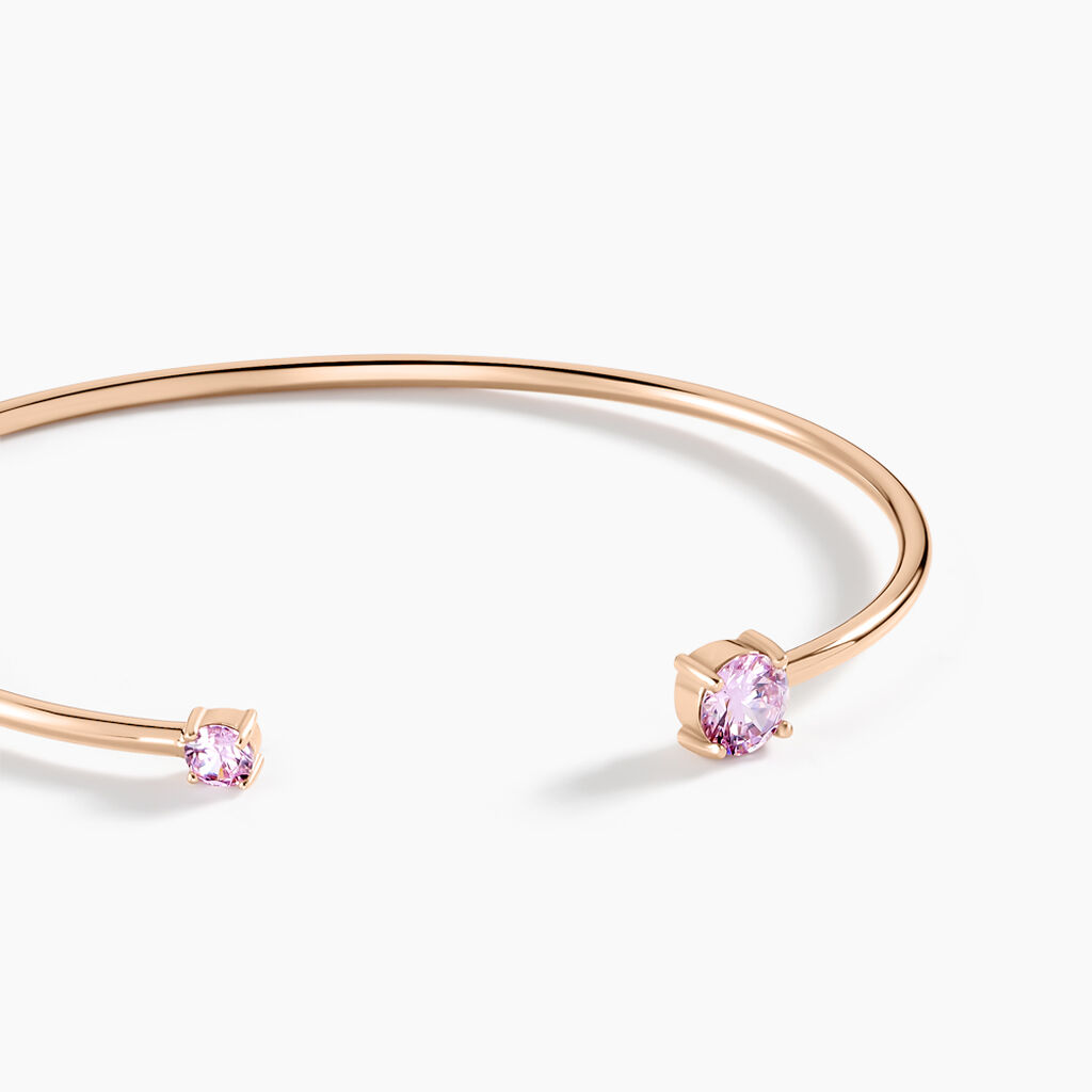Bracelet Jonc Rio Argent Rose Oxyde De Zirconium - Bracelets joncs Femme | Histoire d&rsquo;Or