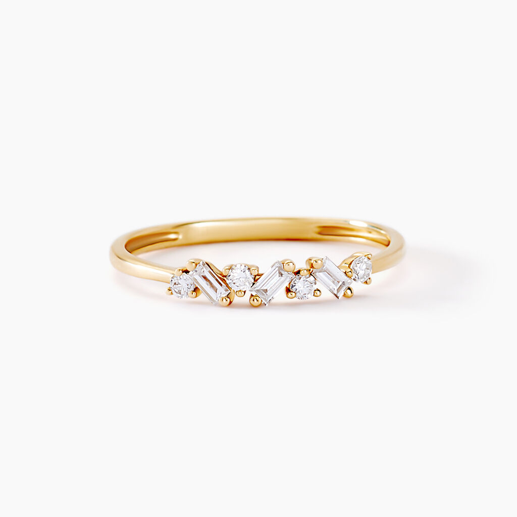 Alliance Gemariah Or Jaune Diamant Synth&eacute;tique - Alliances Femme | Histoire d&rsquo;Or