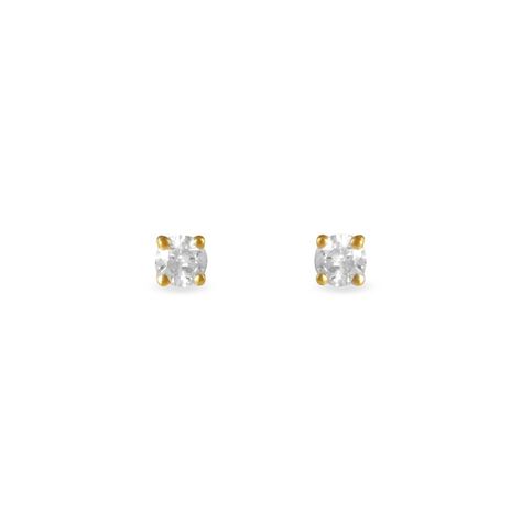 Boucles D'oreilles Puces Collection Victoria Or Jaune Diamant - Clous d'oreilles Femme | Histoire d’Or