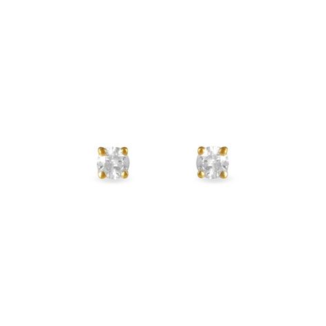 Boucles D'oreilles Puces Collection Victoria Or Jaune Diamant - Clous d'oreilles Femme | Histoire d’Or