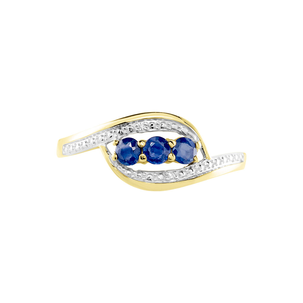 Bague Aurora Or Bicolore Saphir Et Diamant - Bagues avec pierre Femme | Histoire d’Or