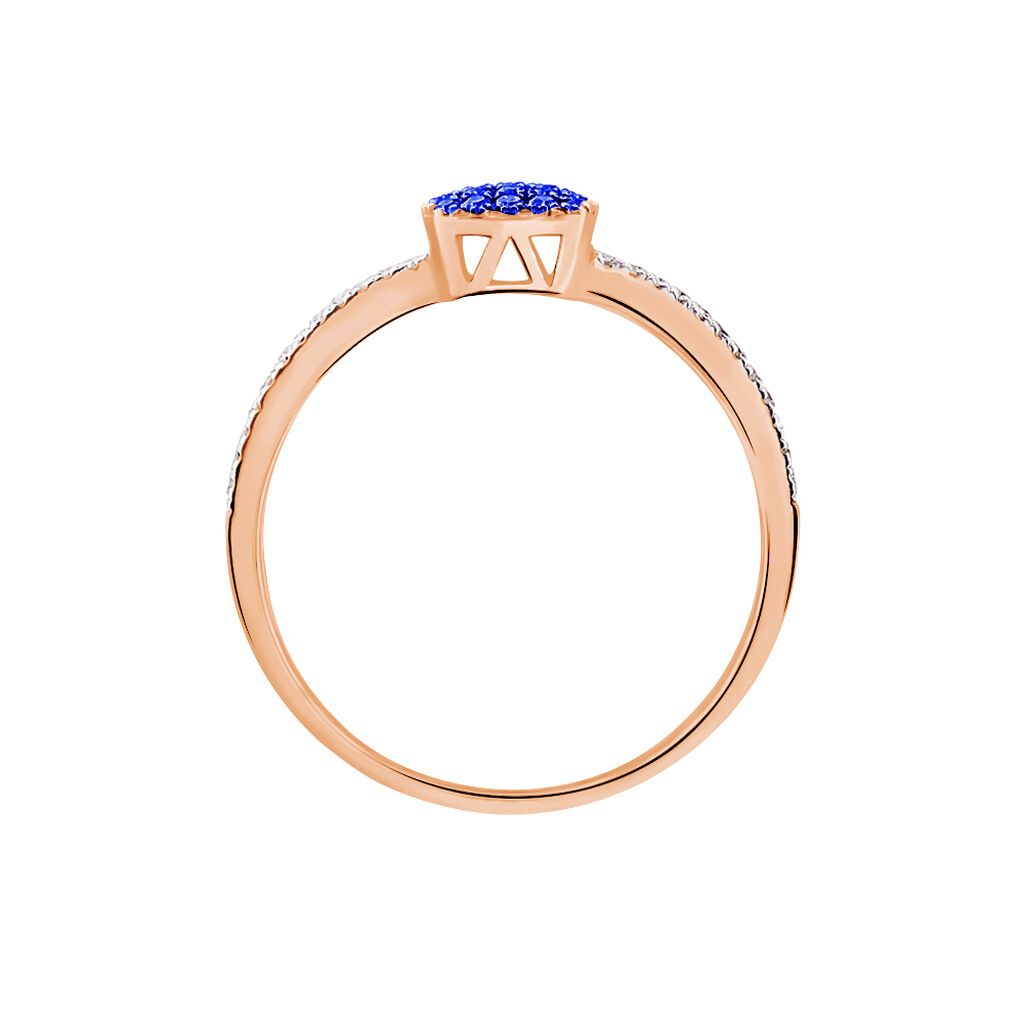 Bague Aude Or Rose Saphir Et Diamant - Bagues avec pierre Femme | Histoire d’Or
