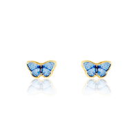Boucles D'oreilles Puces Sulivia Papillon Or Jaune