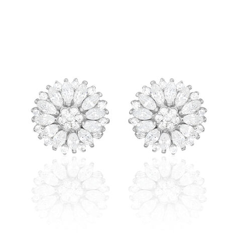 Boucles D'oreilles Puces Hyelana Argent Blanc Oxyde De Zirconium - Boucles d'oreilles fantaisie Femme | Histoire d’Or
