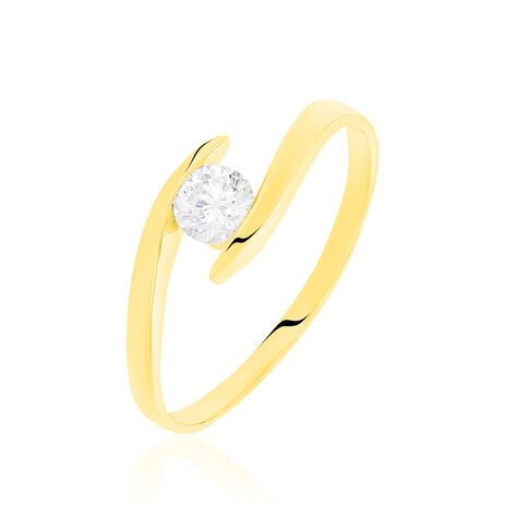 Bague Solitaire Camilia Or Jaune Oxyde De Zirconium - Bagues solitaires Femme | Histoire d’Or