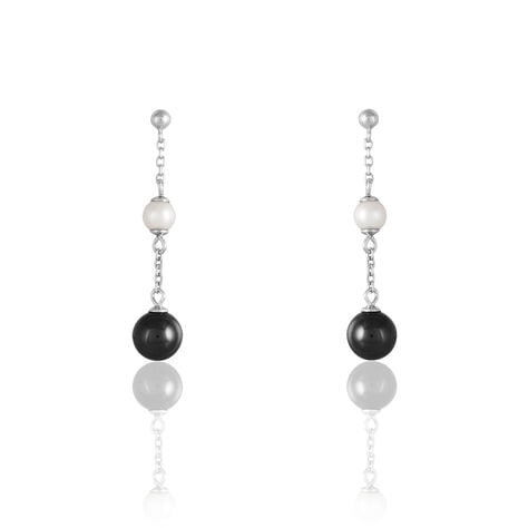 Boucles D'oreilles Pendantes Lucia Cera Argent Blanc Perle De Culture - Boucles d'oreilles fantaisie Femme | Histoire d&rsquo;Or