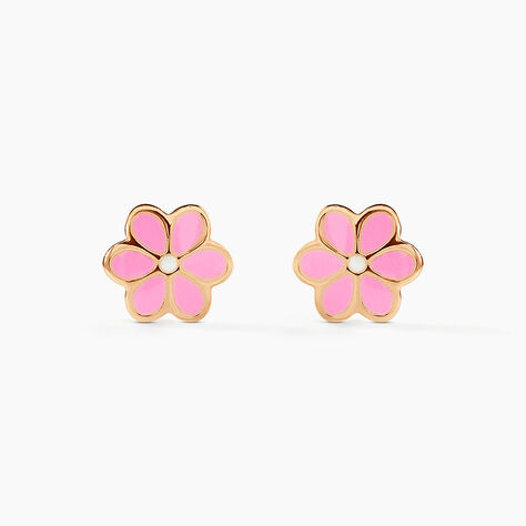 Boucles D'oreilles Puces Or Jaune Talia Email - Clous d'oreilles Enfant | Histoire d’Or