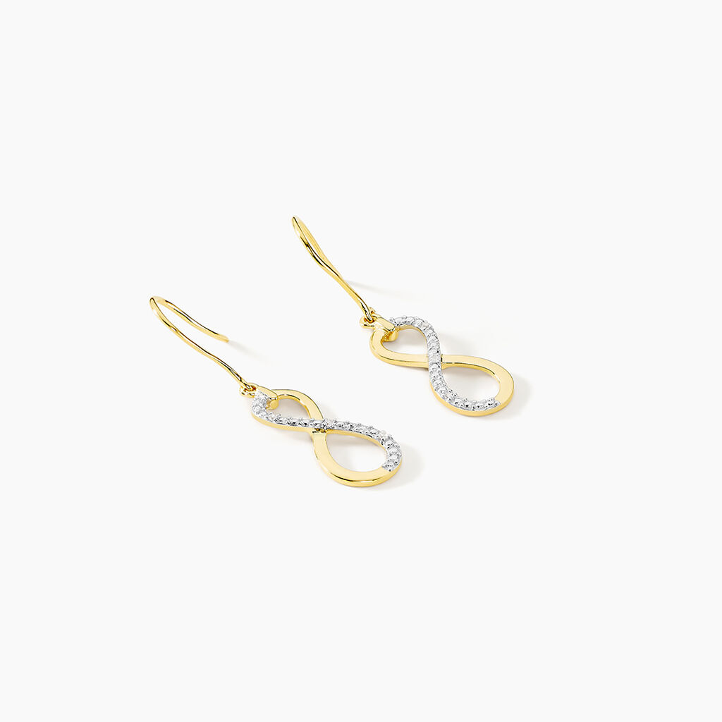 Boucles D'oreilles Pendantes Infino Or Jaune Diamant - Boucles d'oreilles pendantes Femme | Histoire d&rsquo;Or