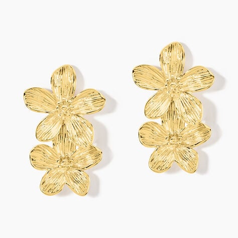 Boucles D'Oreilles Pendantes Barbade Acier Jaune - Boucles d'oreilles fantaisie Femme | Histoire d&rsquo;Or
