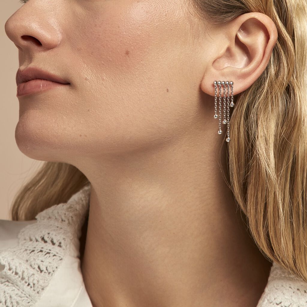Bijou D'oreille Unitaire Fancy Argent Blanc - Boucles d'oreilles fantaisie Femme | Histoire d’Or