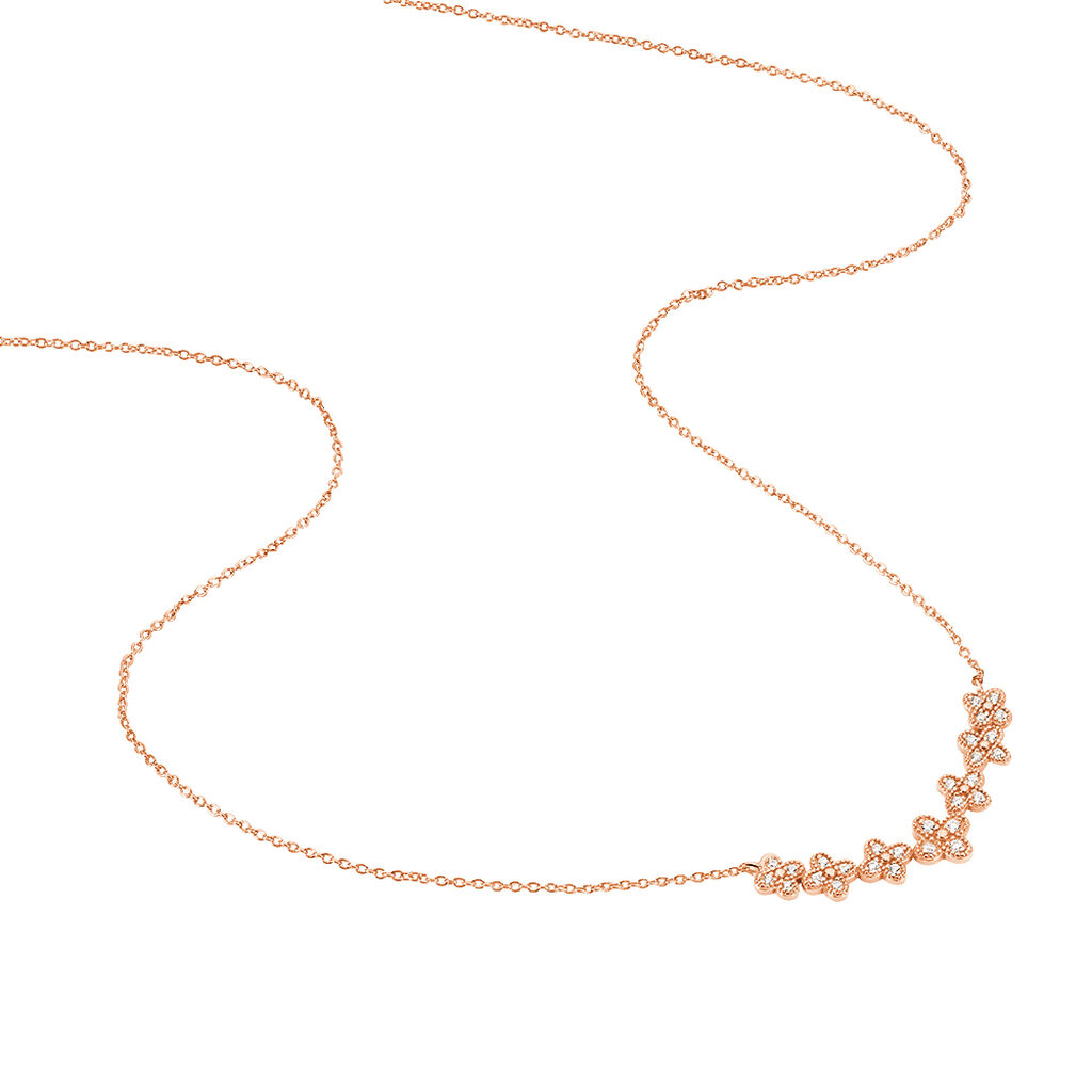 Collier Angellina Argent Rose Oxyde De Zirconium - Colliers fantaisie Femme | Histoire d’Or