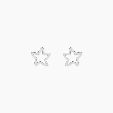Boucles D'oreilles Puces Alphonsine Etoile De Mer Or Blanc - Clous d'oreilles Femme | Histoire d’Or