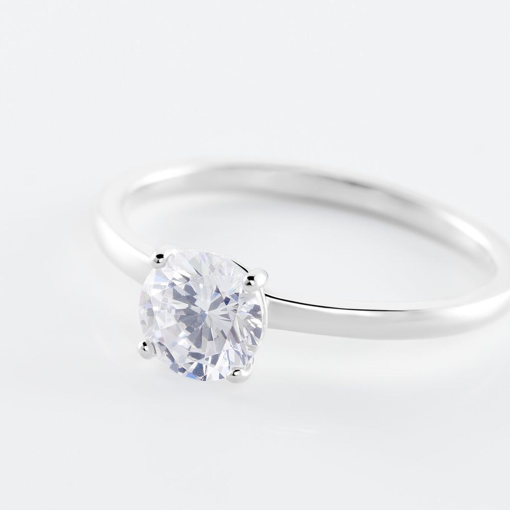 Bague Solitaire Stella Argent Blanc Oxyde De Zirconium - Bagues solitaires Femme | Histoire d&rsquo;Or