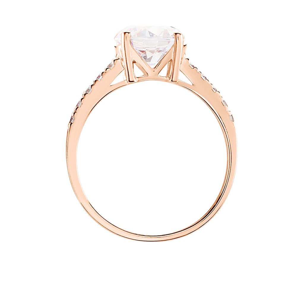 Bague Terese Or Rose Oxyde De Zirconium - Bagues solitaires Femme | Histoire d&rsquo;Or