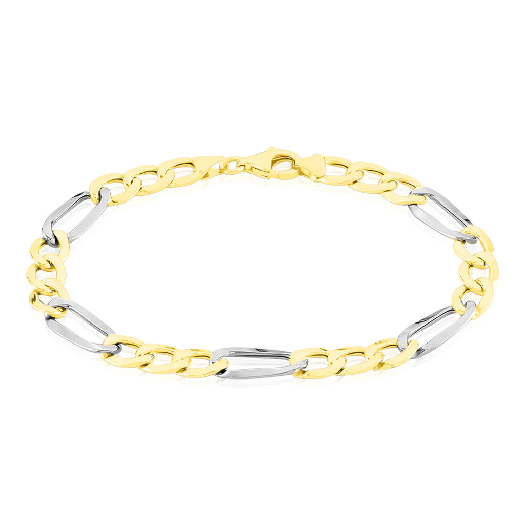 Bracelet Or Bicolore Maille Alternée - Bracelets chaîne Homme | Histoire d’Or