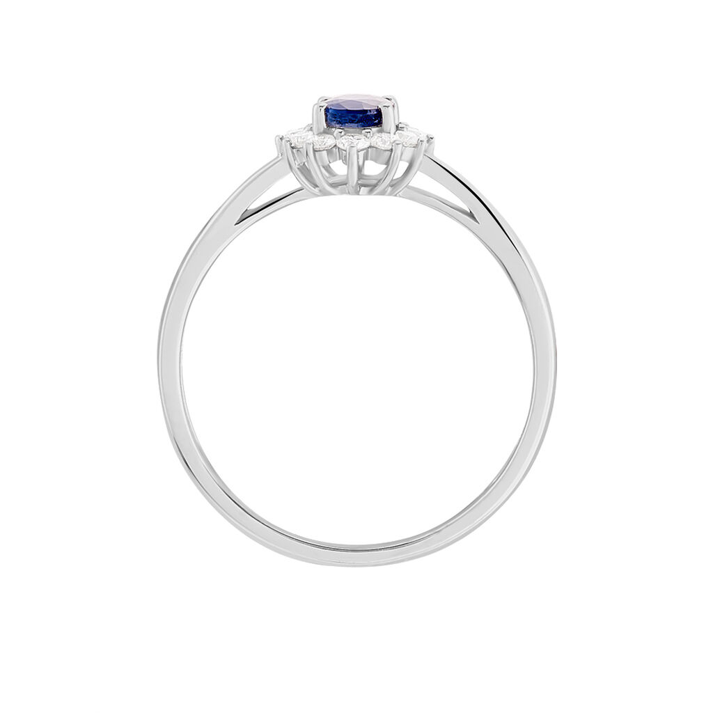 Bague Or Blanc Saphir Diamants - Bagues solitaires Femme | Histoire d’Or