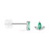 Boucles D'oreilles Puces Or Blanc Febe Emeraude Diamant - Clous d'oreilles Femme | Histoire d’Or