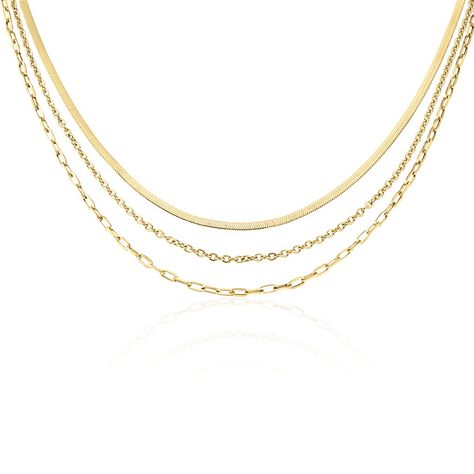 Collier Cherilyn Acier Doré - Colliers doubles et triples chaînes Femme | Histoire d’Or