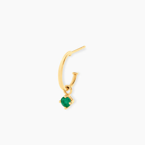 Créole Unitaire Onora Or Jaune Emeraude - Boucles d'oreilles créoles Femme | Histoire d’Or