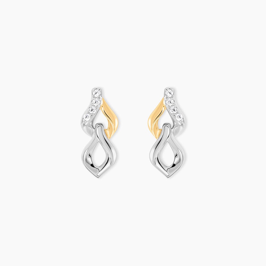 Boucles D'Oreilles Pendantes Or Jaune Oxyde De Zirconium - Boucles d'oreilles pendantes Femme | Histoire d’Or