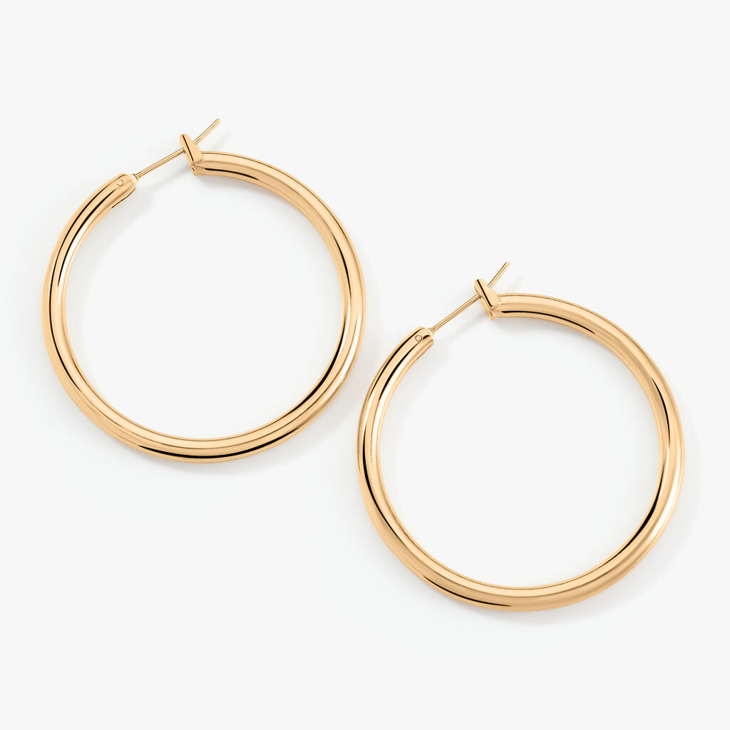 Créoles Adalie Lisse Plaqué Or Jaune - Boucles d'oreilles créoles Femme | Histoire d’Or