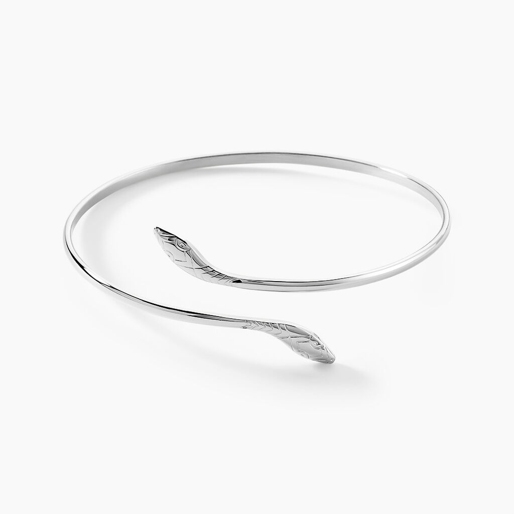 Bracelet Jonc Maisha Argent Blanc - Bracelets joncs Femme | Histoire d’Or