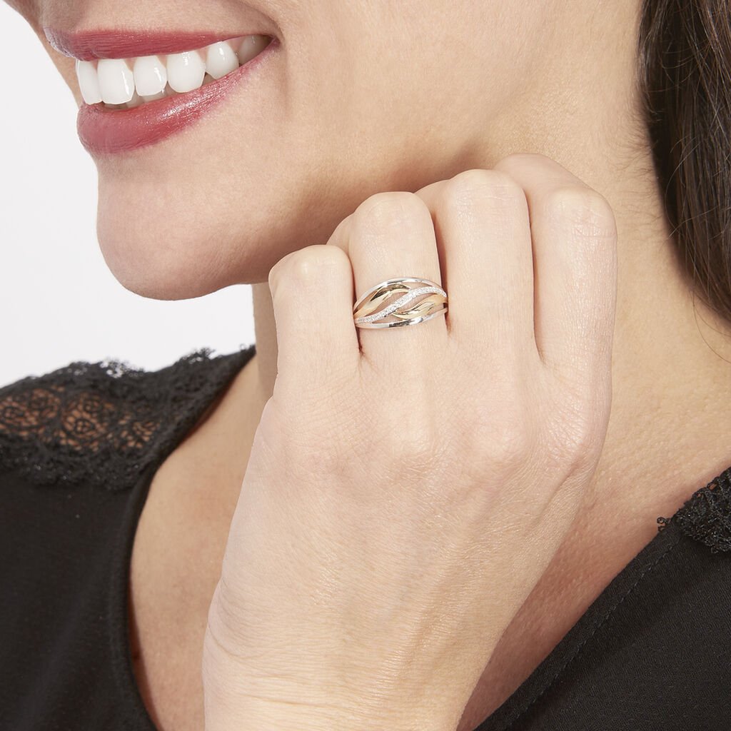 Bague Volcania Or Bicolore Diamant - Bagues avec pierre Femme | Histoire d&rsquo;Or