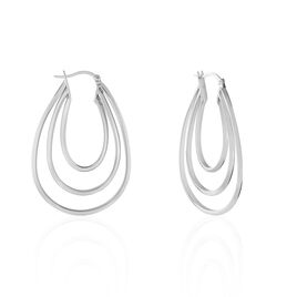Créoles Aglae Acier Blanc - Boucles d'oreilles créoles Femme | Histoire d’Or