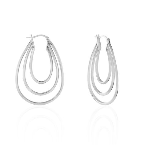 Créoles Aglae Acier Blanc - Boucles d'oreilles créoles Femme | Histoire d’Or