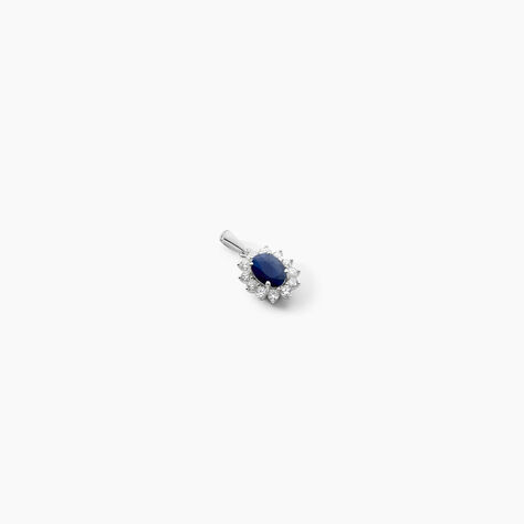 Pendentif Or Blanc Saphir Diamants - Pendentifs Femme | Histoire d’Or