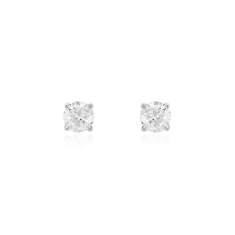 Boucles D'oreilles Puces One Or Blanc Diamants - Clous d'oreilles Homme | Histoire d&rsquo;Or