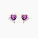 Boucles D'oreilles Puces Eva Or Jaune Amethyste Et Oxyde De Zirconium - Clous d'oreilles Femme | Histoire d’Or