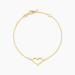Bracelet Chabha Argent Dor&eacute; A L'Or 750/1000 Perle De Culture - Bracelets Pierre  | Histoire d&rsquo;Or