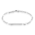 Bracelet Identit&eacute; Argent Blanc Vivian - Gourmettes Homme | Histoire d&rsquo;Or
