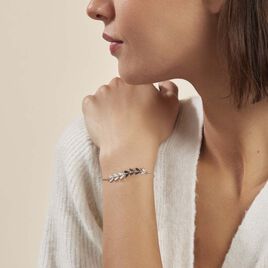 Bracelet Auxanne Argent Blanc - Bracelets Plume Femme | Histoire d’Or