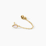 Boucles D'Oreilles Pendantes Ondee Argent Dor&eacute; A L'Or 750/1000 Nacre - Boucles d'oreilles pendantes Femme | Histoire d&rsquo;Or