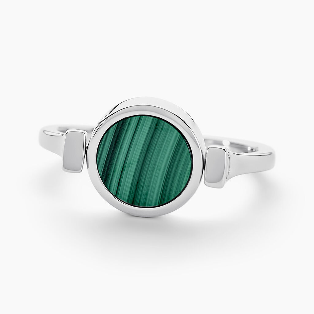Bague Lunatique Argent Blanc Malachite Onyx - Bagues solitaires Femme | Histoire d’Or