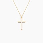 Pendentif Casey Croix Or Bicolore - Pendentifs Bapt&ecirc;me Famille | Histoire d&rsquo;Or