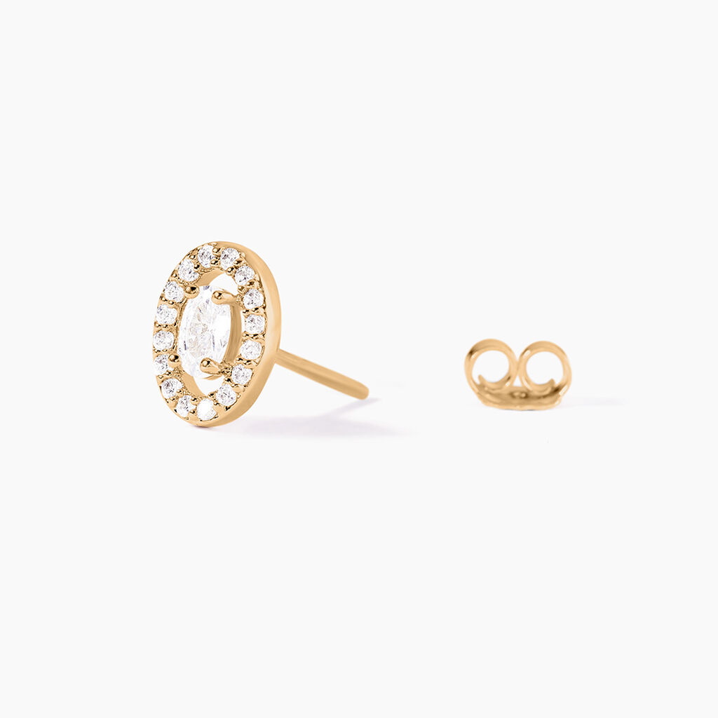Boucles D'oreilles Puces Classical Plaqué Or Jaune Oxyde De Zirconium - Boucles d'oreilles fantaisie Femme | Histoire d’Or