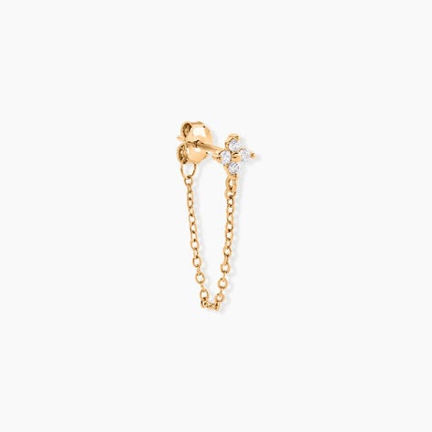 Bijou D'oreille Unitaire Astrid Plaqu&eacute; Or Jaune Oxyde De Zirconium - Piercings d'oreilles Femme | Histoire d&rsquo;Or