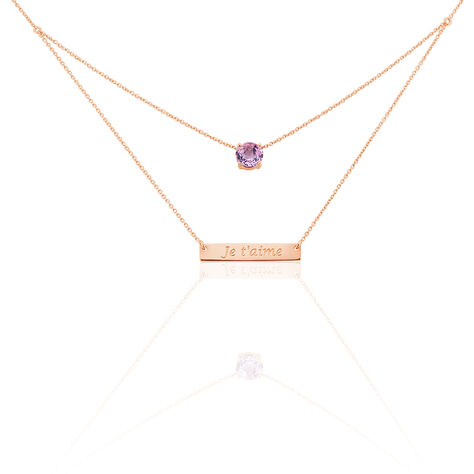 Collier Or Rose Amethyste - Colliers doubles et triples chaînes Femme | Histoire d’Or