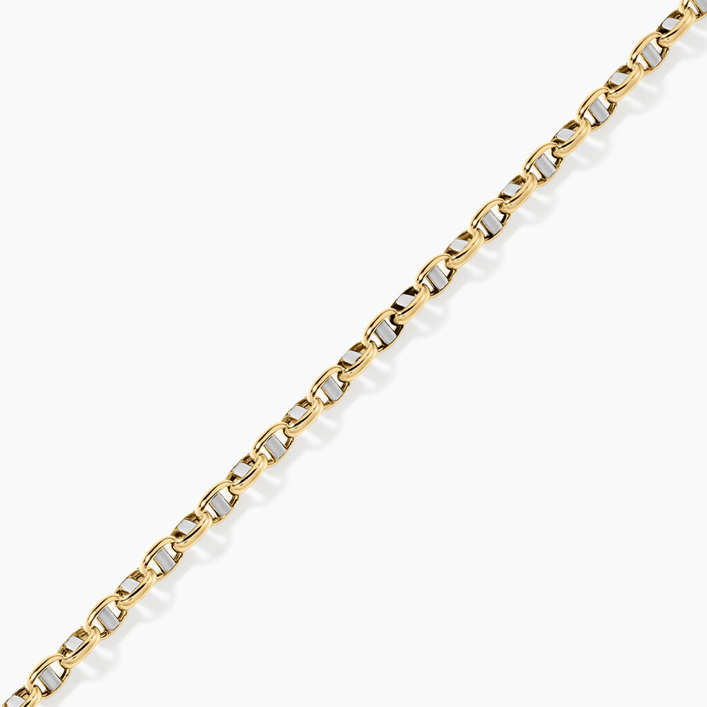Bracelet Carlo Or Bicolore Maille Marine Ronde - Bracelets cha&icirc;ne Femme | Histoire d&rsquo;Or