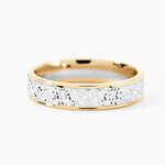 Alliance Grain De Folie Diamantee Ruban Plat Or Bicolore - Alliances Unisex | Histoire d&rsquo;Or