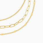 Collier Abiel Acier Dor&eacute; - Colliers doubles et triples cha&icirc;nes Femme | Histoire d&rsquo;Or