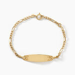 Bracelet Identit&eacute; Bartolomee Maille Alternee 1/3 3 Or Jaune - Bracelets Communion Enfant | Histoire d&rsquo;Or