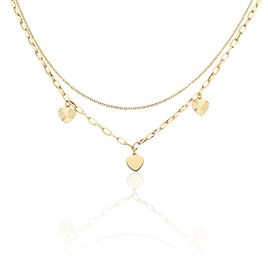 Collier Gayla Acier Doré - Colliers doubles et triples chaînes Femme | Histoire d’Or