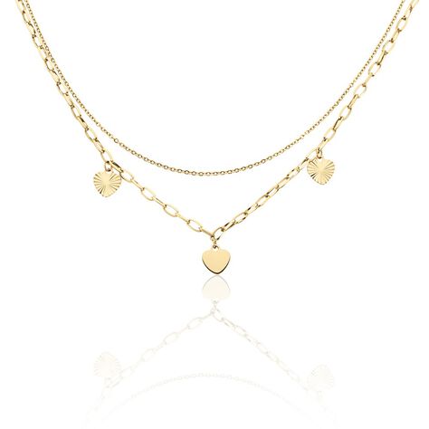 Collier Gayla Acier Doré - Colliers Coeur Femme | Histoire d’Or